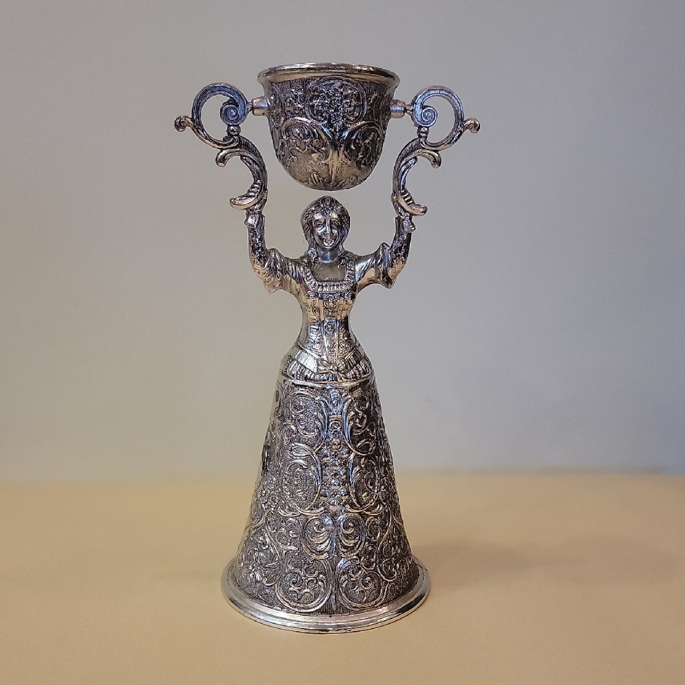 Vintage German Style Toasting Bridal Wedding Cup Figurine